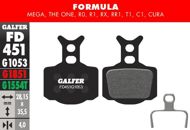 Galfer Pastillas Formula Mega, The One, R0, R1, RX, RR1, T1, C1, Cura