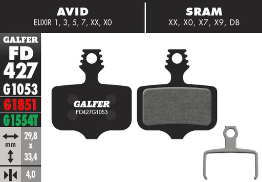 Galfer Pastillas Sram XX, X0, X7, X9, DB, Level, T, TL, Red/Rival/Force AXS