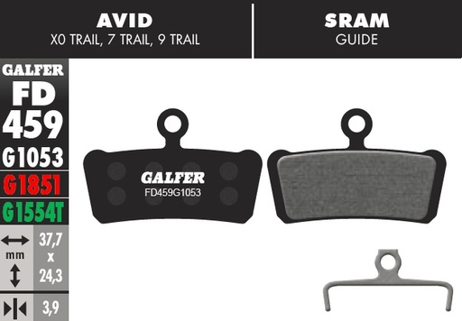 [FD459G1053] Galfer Pastillas Sram Guide R, RS, RSC, Ultimate, G2