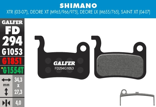 [FD294G1053] Galfer Pastillas Shimano M965/966/975/655/765/775