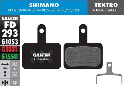[FD293G1053] Galfer Pastillas Shimano MT200, serie M300, MT400, MT500, Tektro, TRP