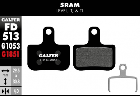 [FD513G1053] Galfer Pastillas Sram Level, T, TL, TLM y Ultimate (2019-)